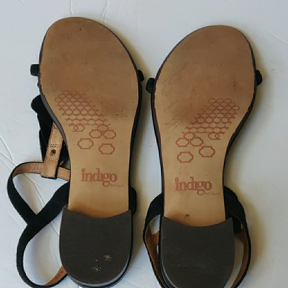 Indigo by Clarks ruffled suede ankle wrap sandals - Picture 4 of 8